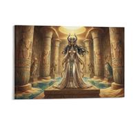 ASDFGHJKLZA Diosa Hathor Egipcia Lienzo Cuadros Decorativos Decoracion Pared Salon Templo Luz Moderno 16x24inch(40x60cm)
