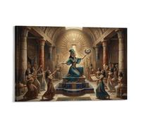 ASDFGHJKLZA Diosa Isis Egipcia Lienzo Cuadros Lienzos Decorativos Decoracion Pared Salon Escena Ritual Impresion En Lienzo 20x30inch(50x75cm)