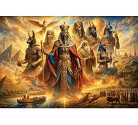 ASDFGHJKLZA Dioses egipcios Cuadro En Lienzo Sin Marco Moderno HD Lienzo Decorativo Para Salón, Dormitorio, Casa, Oficina Decoracion Pared, Regalo 24x36inch(60x90cm)