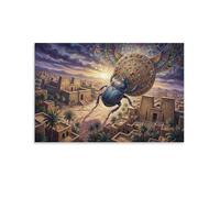 ASDFGHJKLZA Escarabajo Egipcio Lienzo Cuadros Lienzos Decorativos Paisaje Urbano Vintage Impresion En Lienzo Decoracion Pared Salon 16x24inch(40x60cm)