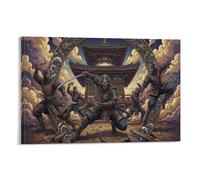 ASDFGHJKLZA Guerrero Ninja Japonés Cuadros Lienzos Decorativos Decoracion Pared Salon Antiguo Templo Pagoda Arte De Pared 12x18inch(30x45cm)