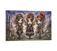 ASDFGHJKLZA Hadas Steampunk Cuadros Lienzos Decorativos Bosque Mágico Decoracion Pared Salon Impresion En Lienzo 12x18inch(30x45cm)