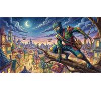 ASDFGHJKLZA Ninja de pueblo de cuento de hadas Cuadro En Lienzo Sin Marco Moderno HD Póster Arte De Pared Para Dormitorio, Salón, Casa, Comedor Decoracion, Regalo 12x18inch(30x45cm)