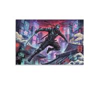 ASDFGHJKLZA Ninja Futurista Cuadros Lienzos Decorativos Paisaje Urbano Neón Decoracion Pared Salon Arte De Pared 20x30inch(50x75cm)