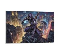 ASDFGHJKLZA Ninja Guerrero Urbano Cuadros Lienzos Decorativos Decoracion Pared Salon Paisaje Urbano Noche Arte De Pared 16x24inch(40x60cm)