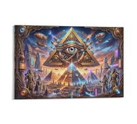 ASDFGHJKLZA Pirámides Egipcias Lienzo Cuadros Lienzos Decorativos Ojo De La Providencia Decoracion Pared Salon 12x18inch(30x45cm)