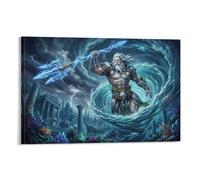 ASDFGHJKLZA Poseidon Mitologia Griega Cuadros Lienzos Decorativos Dios Del Mar Decoracion Pared Salon 08x12inch(20x30cm)