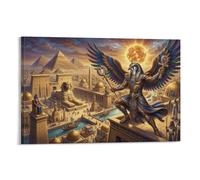 ASDFGHJKLZA Ra Egipcio Lienzo Cuadros Decorativos Decoracion Pared Salon Arte Enmarcado Piramides Paisaje Urbano 20x30inch(50x75cm)