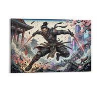 ASDFGHJKLZA Samurai Cyber Cuadros Lienzos Decorativos Paisaje Urbano Sakura Decoracion Pared Salon 08x12inch(20x30cm)