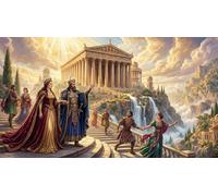 ASDFGHJKLZA Templos de la Antigua Grecia Cuadro En Lienzo Sin Marco Lienzo Decorativo Moderno HD Arte De Pared Para Salón, Dormitorio, Oficina, Pasillo Decoracion, Regalo 12x18inch(30x45cm)