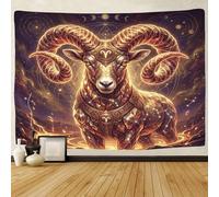 ASDFGHJKLZA Zodiaco de Aries Colgante De Pared Impresión 3D Tapiz Para Dormitorio Carnero de Fuego Tapices Decoración Del Hogar Cortina Residencia Salón 180cmx230cm