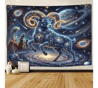 ASDFGHJKLZA Zodiaco de Aries Colgante De Pared Impresión 3D Tapiz Para Dormitorio Galaxia Tapices Decoración Del Hogar Cortina Residencia Salón 100cmx150cm