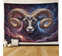 ASDFGHJKLZA Zodiaco de Aries Decoración De Arte De Pared Impresión 3D Tapiz Para Dormitorio Celestial Tapices Decoración Del Hogar Cortina Residencia Salón 180cmx230cm