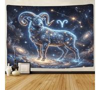 ASDFGHJKLZA Zodiaco de Aries Impresión 3D Colgante De Pared Tapiz Para Dormitorio Celestial Tapices Decoración Del Hogar Cortina Salón Residencia 70cmx100cm
