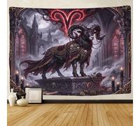 ASDFGHJKLZA Zodiaco de Aries Impresión 3D Colgante De Pared Tapiz Para Dormitorio Gótico Oscuro Tapices Decoración Del Hogar Cortina Salón Residencia 70cmx100cm