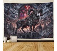 ASDFGHJKLZA Zodiaco de Aries Impresión 3D Decoración De Arte De Pared Tapiz Para Dormitorio Gótico Oscuro Tapices Decoración Del Hogar Cortina Salón Residencia 180cmx230cm