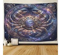 ASDFGHJKLZA Zodiaco de Cáncer Colgante De Pared Tapiz Para Dormitorio Impresión 3D Steampunk Tapices Póster Cortina Residencia Salón 70cmx100cm