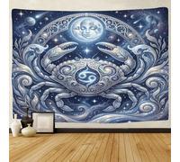 ASDFGHJKLZA Zodiaco de Cáncer Decoración De Arte De Pared Impresión 3D Tapiz Colgante De Pared Constelación Tapices Decoración Del Hogar Cortina Dormitorio Residencia 180cmx230cm