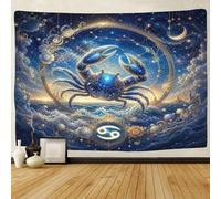 ASDFGHJKLZA Zodiaco de Cáncer Impresión 3D Tapiz De Pared Colgante De Pared Celestial Tapices Póster Decoración Del Hogar Dormitorio Salón 150cmx200cm