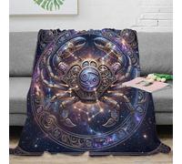 ASDFGHJKLZA Zodiaco de Cáncer Suave Impresión 3D Steampunk Franela Manta Colcha Cálida Suave Peluche Cama Sofá Niñas Adultos Regalo Transpirable Dulce 70x80inch(180x200cm)