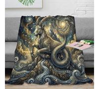 ASDFGHJKLZA Zodiaco de Capricornio Cálida Impresión 3D Celestial Franela Manta Colcha Suave Calentita Peluche Sofá Cama Niñas Adultos Regalo Transpirable Dulzura 70x80inch(180x200cm)