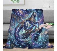 ASDFGHJKLZA Zodiaco de Capricornio Colcha Manta Franela De ensueño Impresión 3D Suave Cálida Peluche Sofá Cama Niñas Adultos Regalo Transpirable Todo El Año 70x80inch(180x200cm)