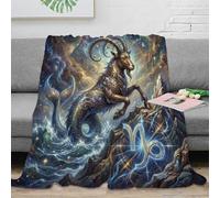 ASDFGHJKLZA Zodiaco de Capricornio Impresión 3D Nebulosa Franela Manta Colcha Suave Cálida Peluche Cama Sofá Niños Adultos Regalo Transpirable Resistente 70x80inch(180x200cm)
