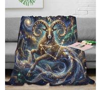 ASDFGHJKLZA Zodiaco de Capricornio Suave Impresión 3D Celestial Franela Manta Colcha Cálida Peluche Cama Sofá Niñas Adultos Regalo Transpirable Suave 70x80inch(180x200cm)