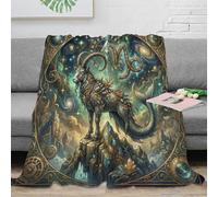 ASDFGHJKLZA Zodiaco de Capricornio Suave Impresión 3D Celestial Franela Manta Colcha Cálida Suave Peluche Cama Sofá Niñas Adultos Regalo Transpirable Dulce 70x80inch(180x200cm)