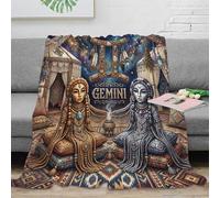 ASDFGHJKLZA Zodiaco de Géminis Impresión 3D Bohemia Franela Manta Colcha Suave Calentita Cálida Sofá Cama Peluche Niños Adultos Regalo Transpirable 70x80inch(180x200cm)