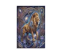 ASDFGHJKLZA Zodiaco de Leo Cuadro En Lienzo Arte De Pared Celestial Moderno HD Lienzo Decorativo Para Salón, Dormitorio, Comedor, Casa Decoracion, Regalo 08x12inch(20x30cm)