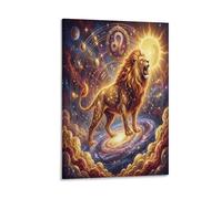 ASDFGHJKLZA Zodiaco de Leo Cuadro En Lienzo Lienzo Decorativo Celestial Moderno HD Arte De Pared Para Salón, Dormitorio, Comedor, Oficina Decoracion, Regalo 12x18inch(30x45cm)