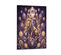ASDFGHJKLZA Zodiaco de Leo Cuadro En Lienzo Lienzo Decorativo León de Ensueño Moderno HD Arte De Pared Para Salón, Dormitorio, Comedor, Oficina Decoracion, Regalo 08x12inch(20x30cm)