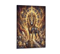 ASDFGHJKLZA Zodiaco de Leo Cuadro En Lienzo Lienzo Decorativo León Dorado Moderno HD Arte De Pared Para Salón, Dormitorio, Comedor, Oficina Decoracion, Regalo 08x12inch(20x30cm)