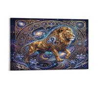 ASDFGHJKLZA Zodiaco de Leo Cuadro En Lienzo Moderno HD Arte De Pared Celestial Póster Decorativo Para Dormitorio, Salón, Cocina, Casa Decoracion, Regalo 12x18inch(30x45cm)