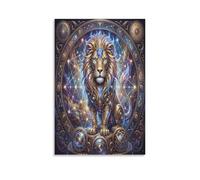 ASDFGHJKLZA Zodiaco de Leo Cuadro En Lienzo Moderno HD Arte De Pared Celestial Póster Decorativo Para Dormitorio, Salón, Comedor, Cocina Decoracion, Regalo 12x18inch(30x45cm)