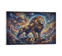 ASDFGHJKLZA Zodiaco de Leo Cuadro En Lienzo Moderno HD Arte De Pared Galaxia Estrellada Póster Decorativo Para Dormitorio, Salón, Comedor, Cocina Decoracion, Regalo 08x12inch(20x30cm)