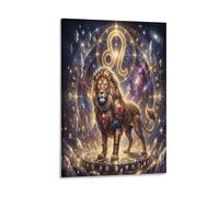 ASDFGHJKLZA Zodiaco de Leo Cuadro En Lienzo Moderno HD Arte De Pared León de Ensueño Lienzo Decorativo Para Salón, Dormitorio, Oficina, Pasillo Decoracion, Regalo 08x12inch(20x30cm)