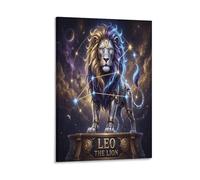ASDFGHJKLZA Zodiaco de Leo Cuadro En Lienzo Moderno HD Constelación Póster Arte De Pared Para Dormitorio, Salón, Cocina, Oficina Decoracion Pared, Regalo 08x12inch(20x30cm)