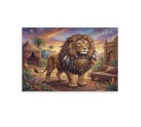 ASDFGHJKLZA Zodiaco de Leo Cuadro En Lienzo Moderno HD León Bohemio Lienzo Decorativo Para Salón, Dormitorio, Comedor, Oficina Decoracion Pared, Regalo 12x18inch(30x45cm)