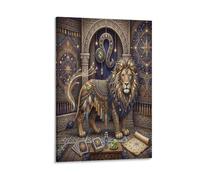 ASDFGHJKLZA Zodiaco de Leo Cuadro En Lienzo Moderno HD León Bohemio Lienzo Decorativo Para Salón, Dormitorio, Pasillo, Oficina Decoracion Pared, Regalo 12x18inch(30x45cm)