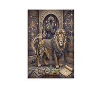 ASDFGHJKLZA Zodiaco de Leo Cuadro En Lienzo Moderno HD Póster León Bohemio Lienzo Decorativo Para Salón, Dormitorio, Comedor, Cocina Decoracion, Regalo 08x12inch(20x30cm)