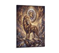 ASDFGHJKLZA Zodiaco de Leo Cuadro En Lienzo Moderno HD Póster León de Fantasía Arte De Pared Para Dormitorio, Salón, Pasillo, Cocina Decoracion, Regalo 08x12inch(20x30cm)