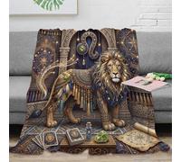 ASDFGHJKLZA Zodiaco de Leo Peluche Impresión 3D León Bohemio Franela Manta Colcha Suave Cálida Cálida Cama Sofá Niñas Adultos Regalo Transpirable Dulce 70x80inch(180x200cm)