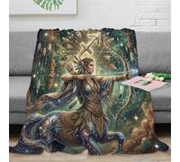 ASDFGHJKLZA Zodiaco de Sagitario Manta Colcha Impresión 3D Bohemia Franela Suave Calentita Peluche Sofá Cama Niñas Adultos Regalo Transpirable Cálida 70x80inch(180x200cm)