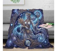 ASDFGHJKLZA Zodiaco de Virgo Impresión 3D Celestial Franela Peluche Manta Colcha Suave Cálida Sofá Cama Niños Adultos Regalo Transpirable Cálida 70x80inch(180x200cm)
