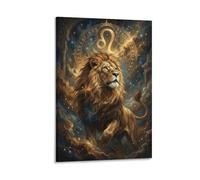 ASDFGHJKLZA Zodíaco Leo Lienzo Cuadros Decorativos Arte De Pared Laminas Decorativas Abstracto Leon 08x12inch(20x30cm)