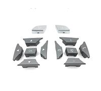 ASDGH Botón del volante coche, for Benz, CE GLK A Clase W204 X204 W212 W218 W156 W246 Cubierta interruptor de control Interruptor de control de dirección del tablero(BLACK Light Gray)