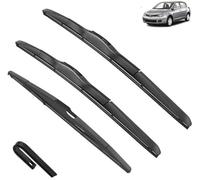 ASDGH Escobilla limpiaparabrisas for NISSAN TIIDA C11 2004-2012 Latio Versa, 24"+14"+14", brazo de gancho en U for parabrisas delantero y trasero (color: delantero, tamaño: RHD) Limpiaparabrisas trase