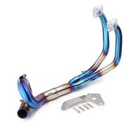 ASDGHJF Motocicleta silenciador Sistema para Yamaha XSR700 YZF MT07 FZ07 FZ-07 MT-07 FZ MT 07 2014-2023 Motocicleta Silenciador Escape Sistema Completo Slip-On Delantero Tubo Silenciadores(B)